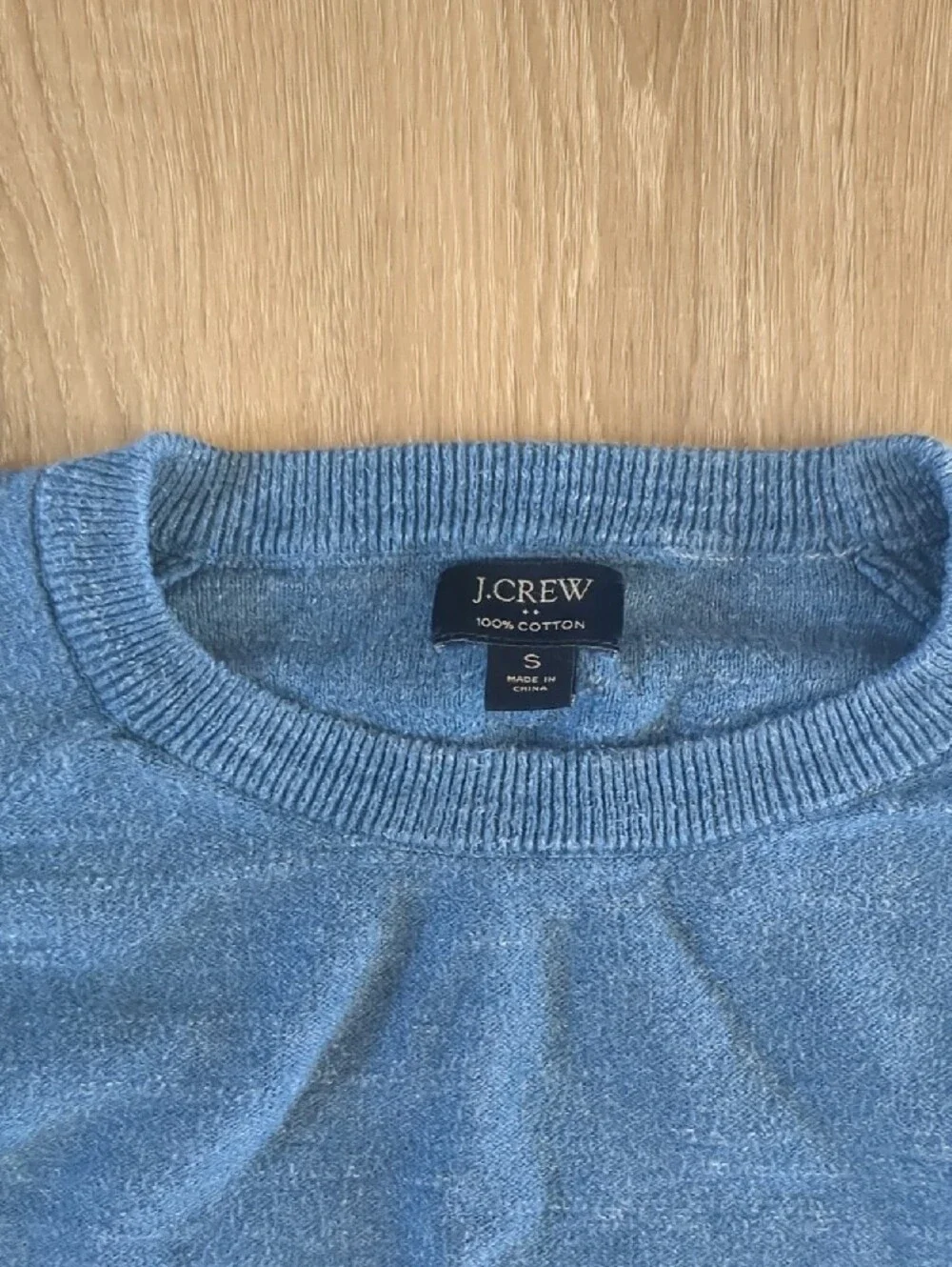 J. Crew Men's Heathered Blue Crewneck Sweater